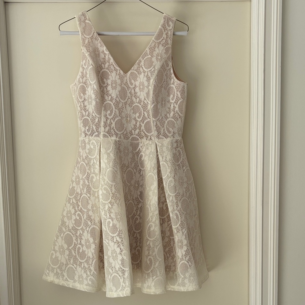 Soprano Cream Lace Mini Dress